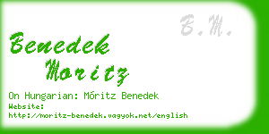 benedek moritz business card