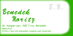 benedek moritz business card
